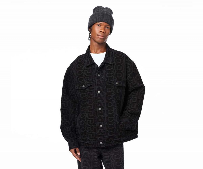 Black Women's Marc Jacobs Monogram Denim Jackets | USA000607