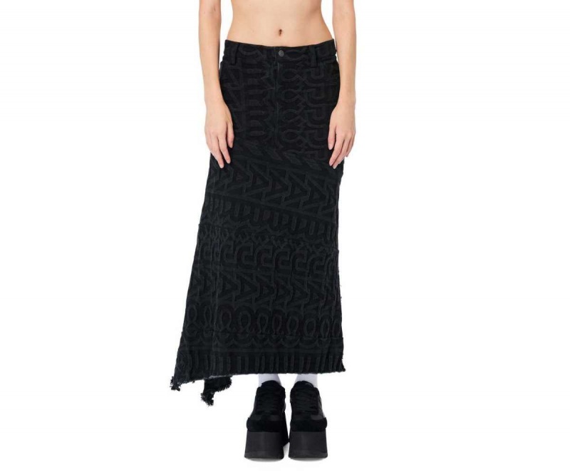 Black Women's Marc Jacobs Monogram Denim Skirts | USA000645