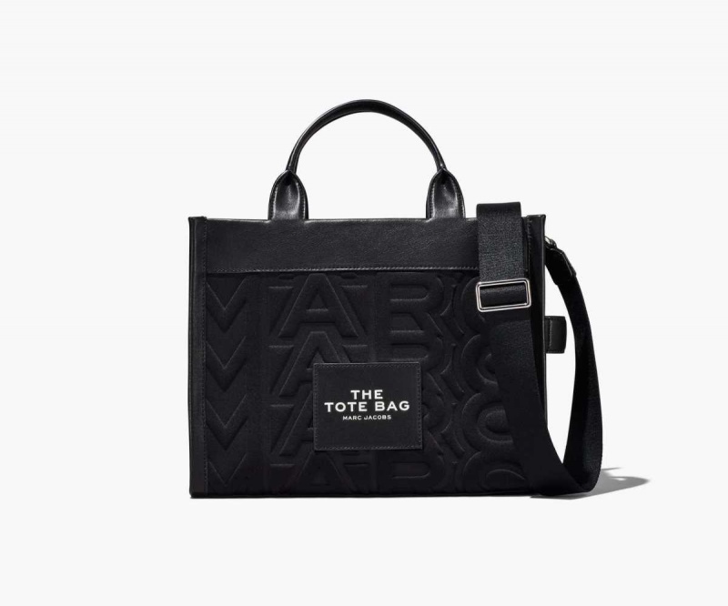 Black Women's Marc Jacobs Monogram Neoprene Medium Tote Bags | USA000142