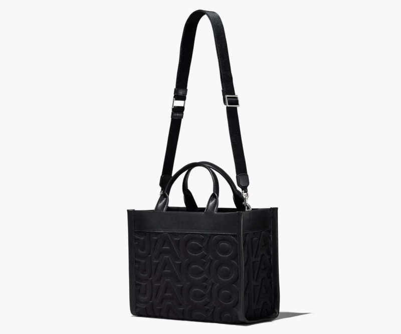 Black Women's Marc Jacobs Monogram Neoprene Medium Tote Bags | USA000142