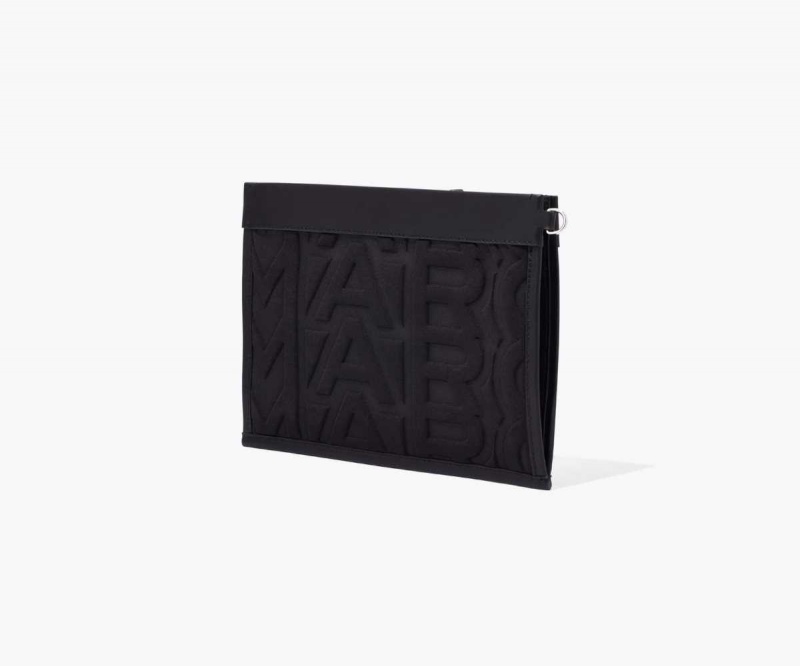 Black Women's Marc Jacobs Monogram Neoprene Large Wristlet Wallets | USA000408