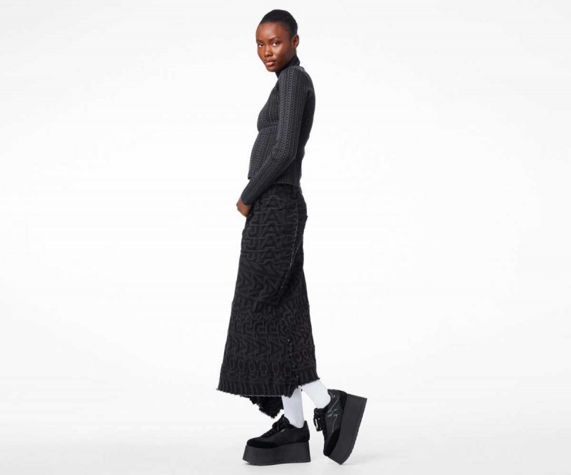 Black Women's Marc Jacobs Platform Jogger Sneakers | USA000773