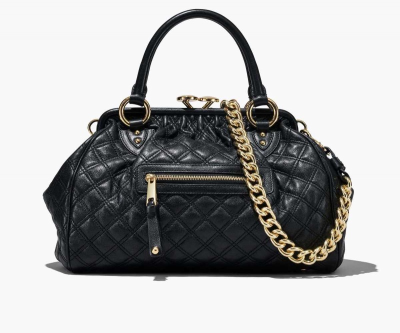 Black Women's Marc Jacobs Re-Edition Quilted Leather Satchel Bags | USA000207