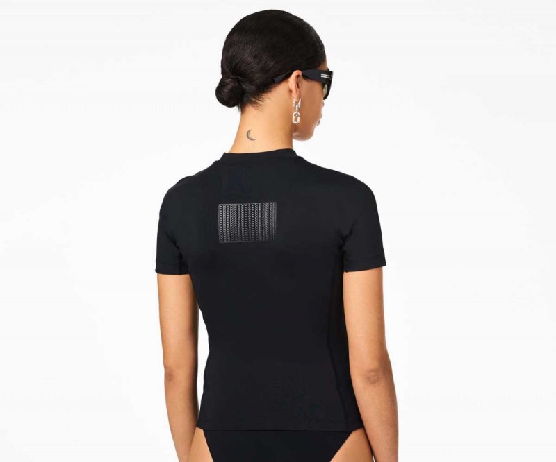 Black Women's Marc Jacobs Scuba T Shirts | USA000689