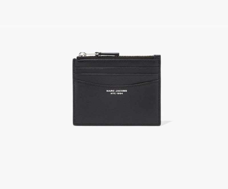 Black Women's Marc Jacobs Slim 84 Zip Card Cases | USA000383