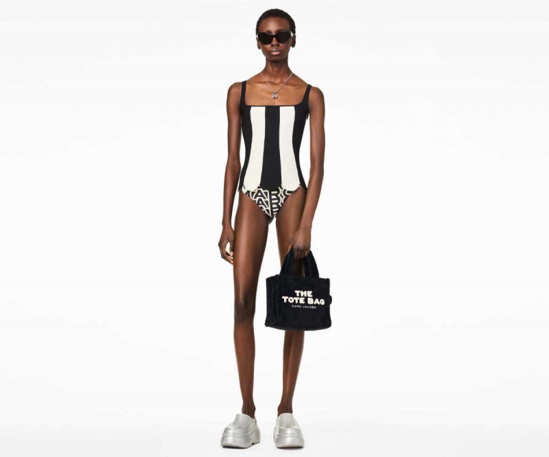 Black Women's Marc Jacobs Terry Mini Tote Bags | USA000147