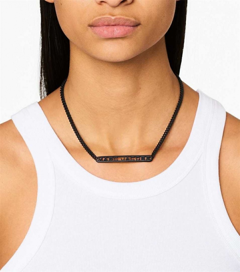 Black Women's Marc Jacobs The Monogram Chain DTM Necklaces | USA000489