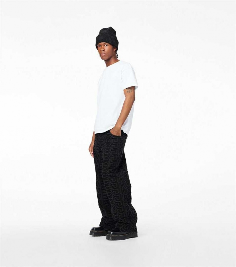 Black Women's Marc Jacobs The Monogram Denim Pants | USA000622