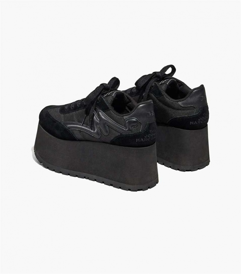 Black Women's Marc Jacobs The Platform Jogger Sneakers | USA000785