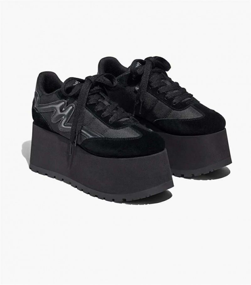 Black Women\'s Marc Jacobs The Platform Jogger Sneakers | USA000785