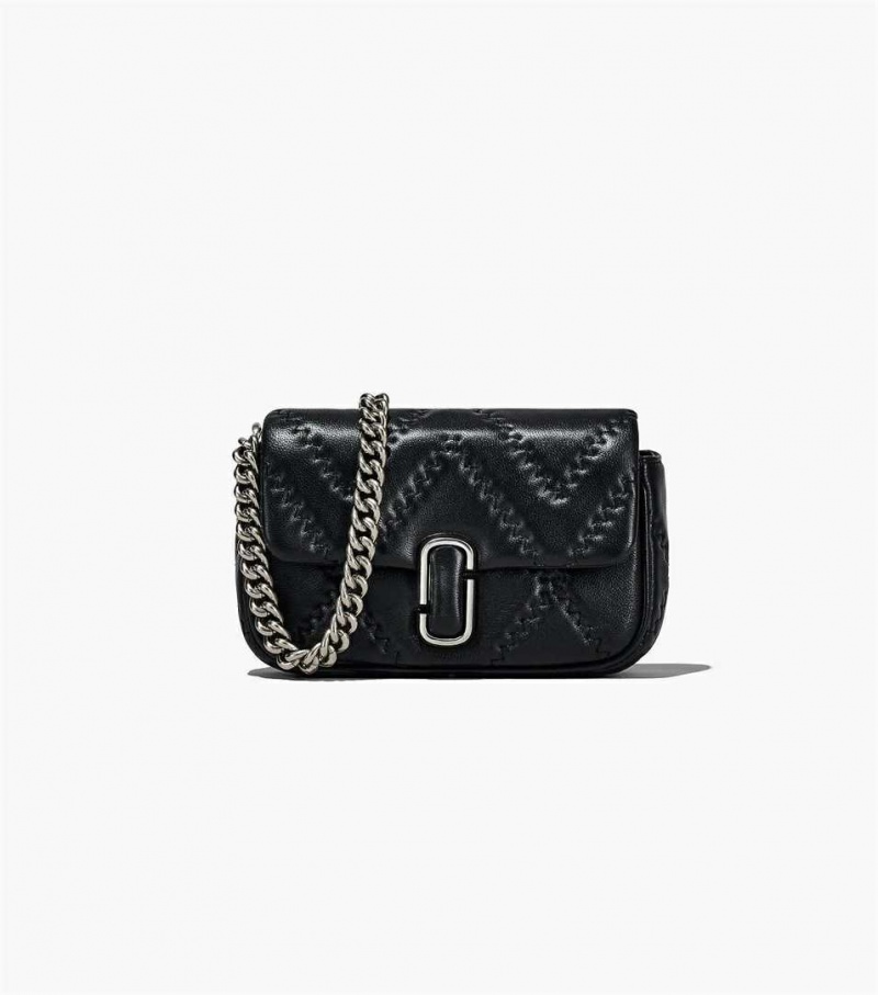 Black Women\'s Marc Jacobs The Quilted Leather J Marc Mini Shoulder Bags | USA000232