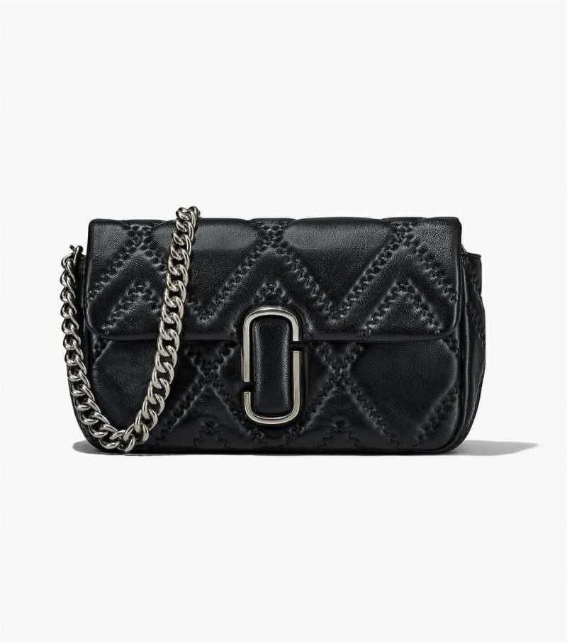Black Women\'s Marc Jacobs The Quilted Leather J Marc Large Shoulder Bags | USA000233