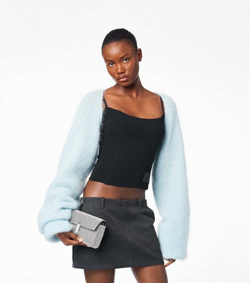 Black Women's Marc Jacobs The Rhinestone J Marc Mini Shoulder Bags | USA000222
