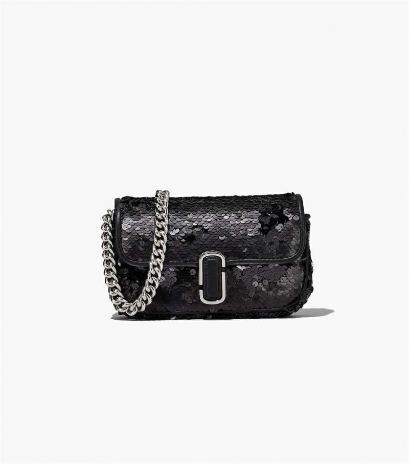 Black Women\'s Marc Jacobs The Sequin J Marc Mini Shoulder Bags | USA000221