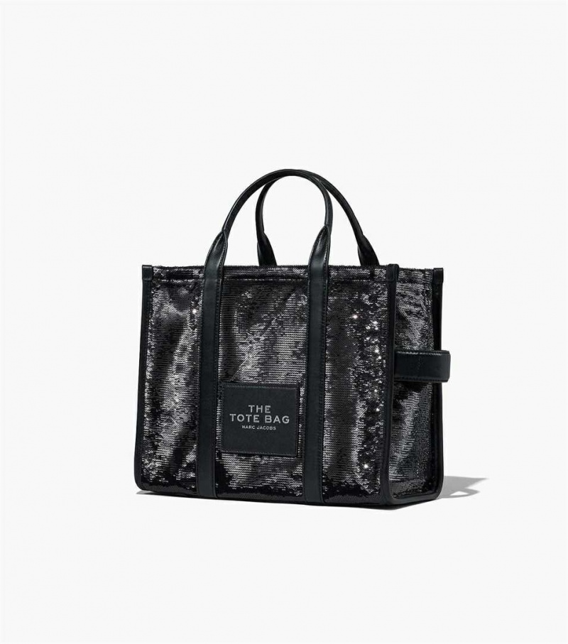 Black Women's Marc Jacobs The Sequin Medium Tote Bags | USA000019
