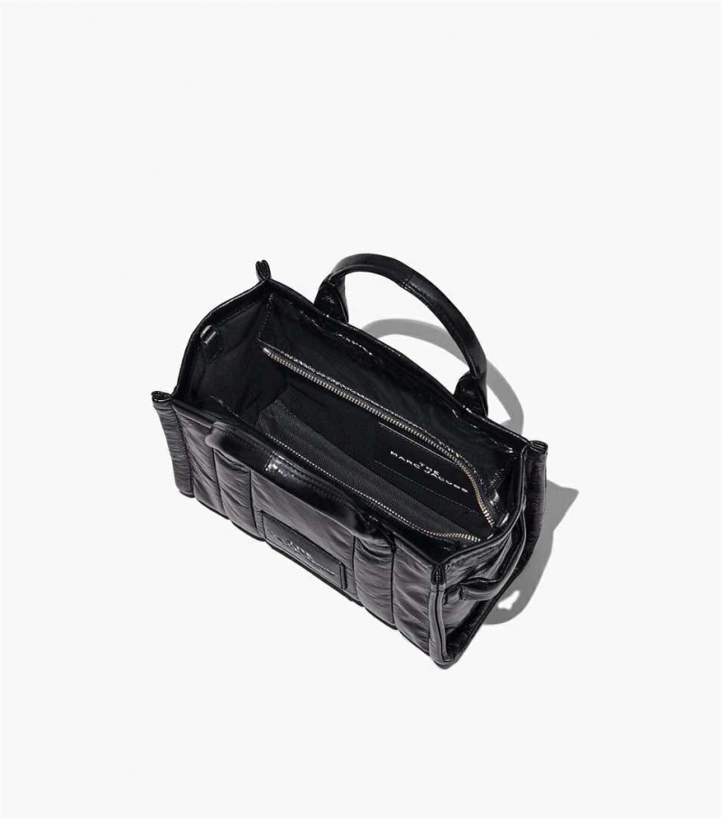 Black Women's Marc Jacobs The Shiny Crinkle Mini Tote Bags | USA000014