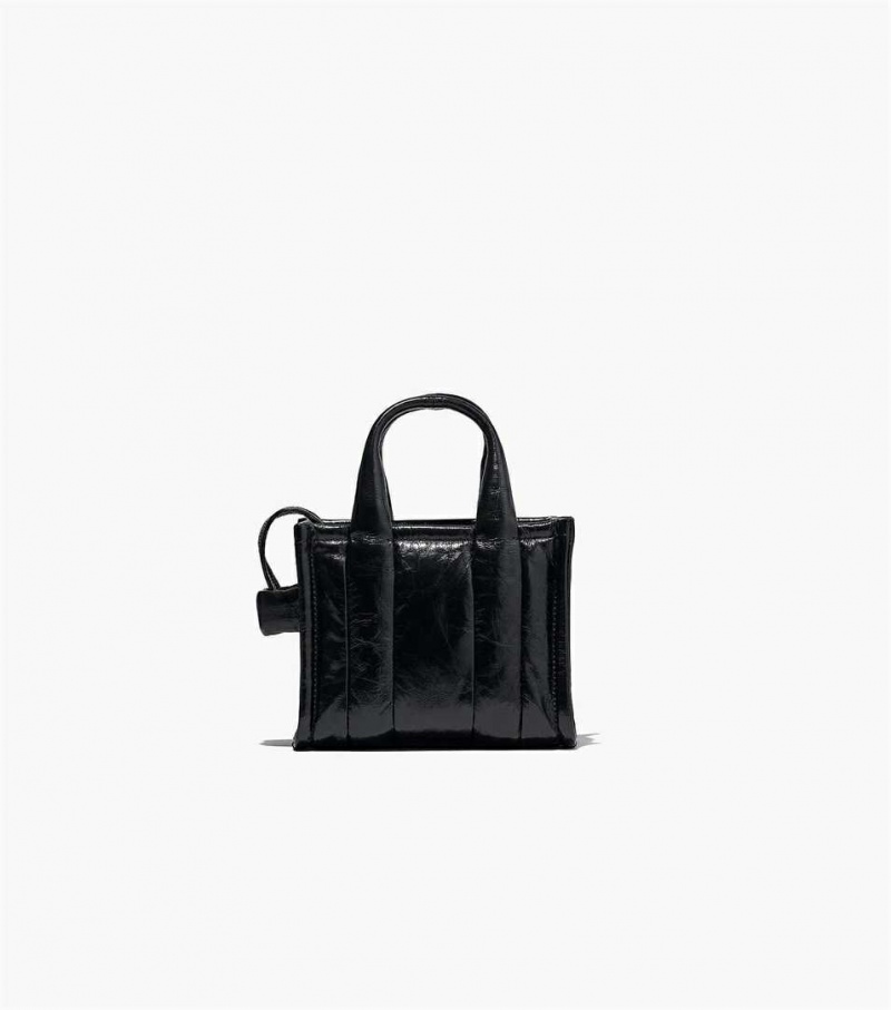 Black Women's Marc Jacobs The Shiny Crinkle Micro Tote Bags | USA000015