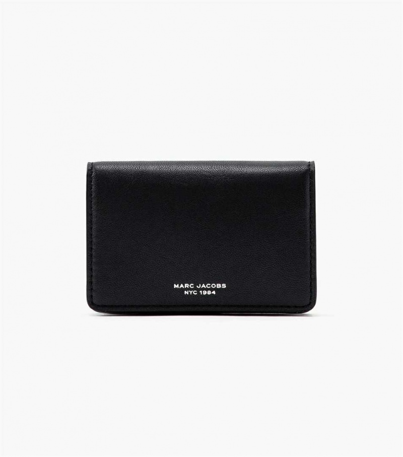 Black Women\'s Marc Jacobs The Slim 84 Flap Card Case Wallets | USA000345