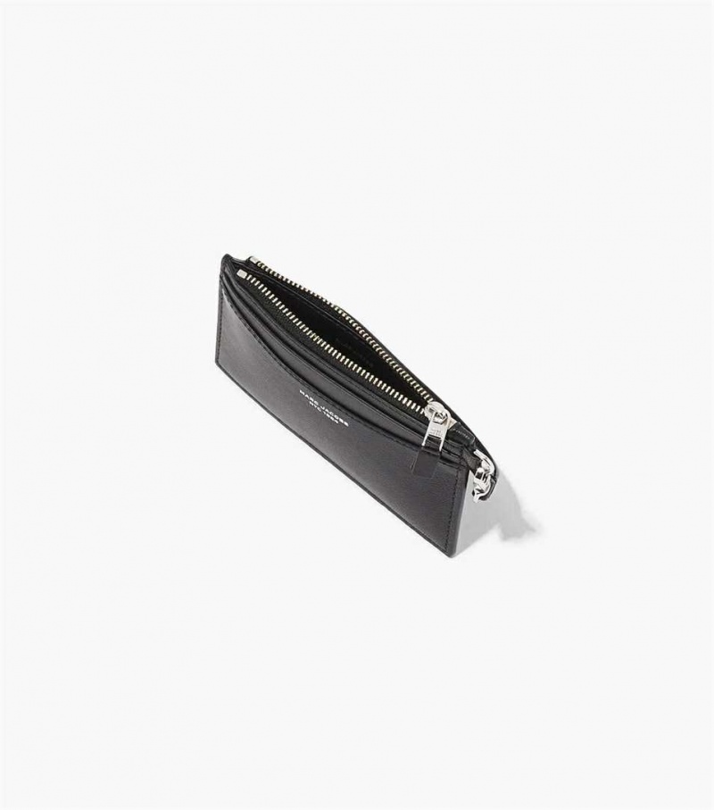 Black Women's Marc Jacobs The Slim 84 Top Zip Wristlet Wallets | USA000340
