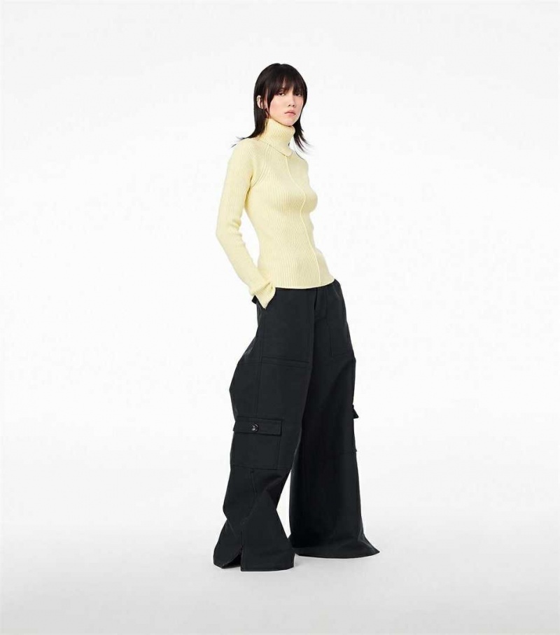 Black Women's Marc Jacobs The Wide Leg Cargo Pants | USA000613