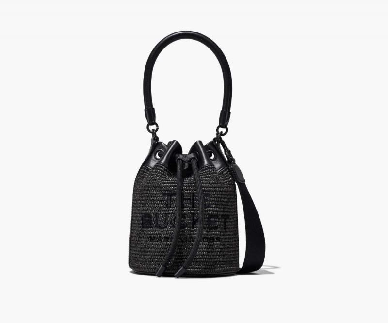 Black Women's Marc Jacobs Woven DTM Bucket Bags | USA000153