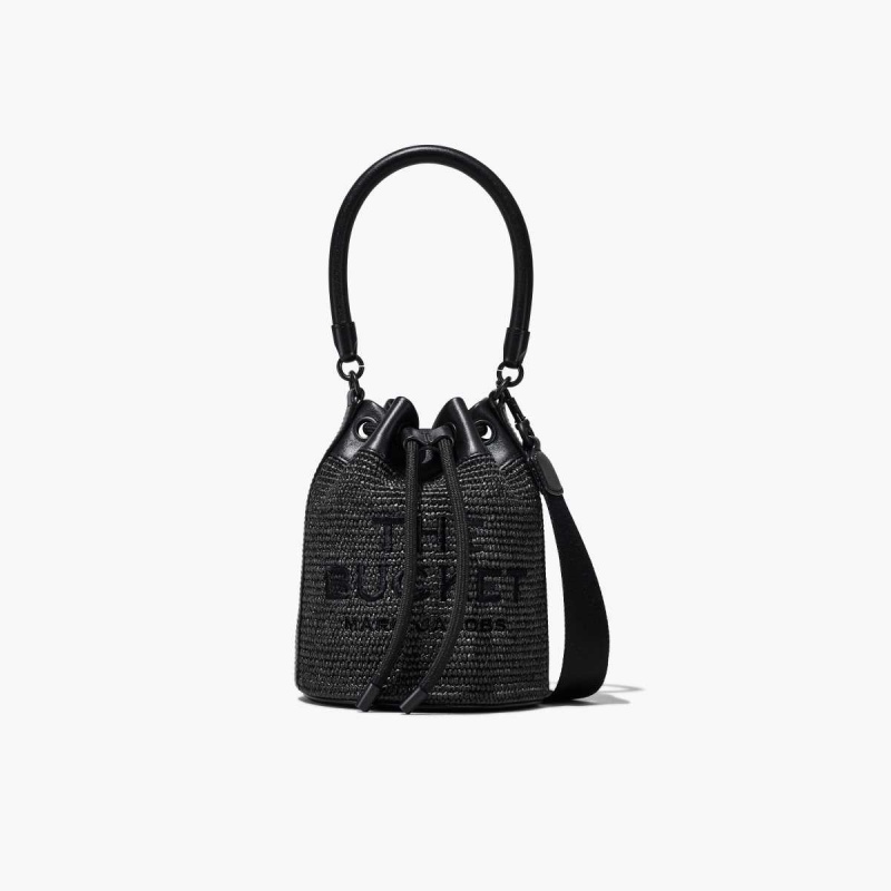 Black Women\'s Marc Jacobs Woven DTM Bucket Bags | USA000153