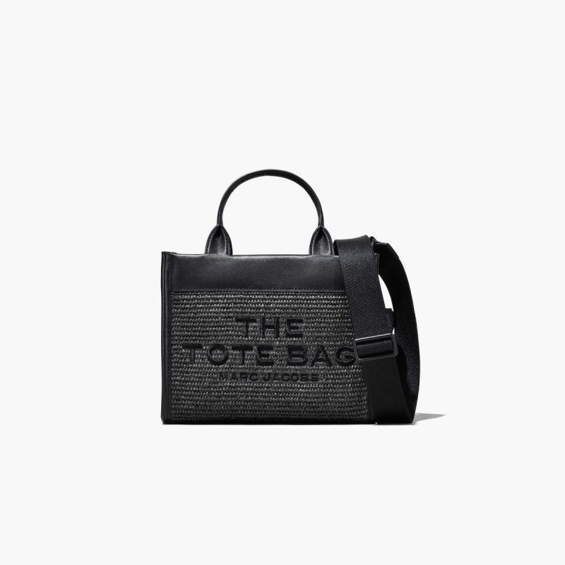 Black Women\'s Marc Jacobs Woven DTM Mini Tote Bags | USA000121
