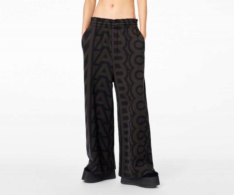 Black / Charcoal Women's Marc Jacobs Monogram Oversized Sweatpants | USA000661