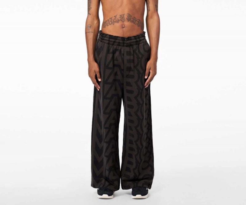 Black / Charcoal Women's Marc Jacobs Monogram Oversized Sweatpants | USA000661