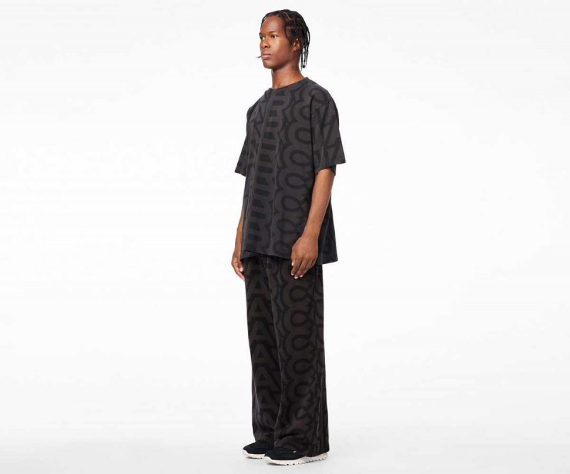 Black / Charcoal Women's Marc Jacobs Monogram Big T Shirts | USA000676