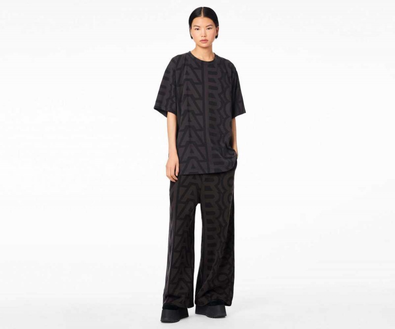 Black / Charcoal Women's Marc Jacobs Monogram Big T Shirts | USA000676