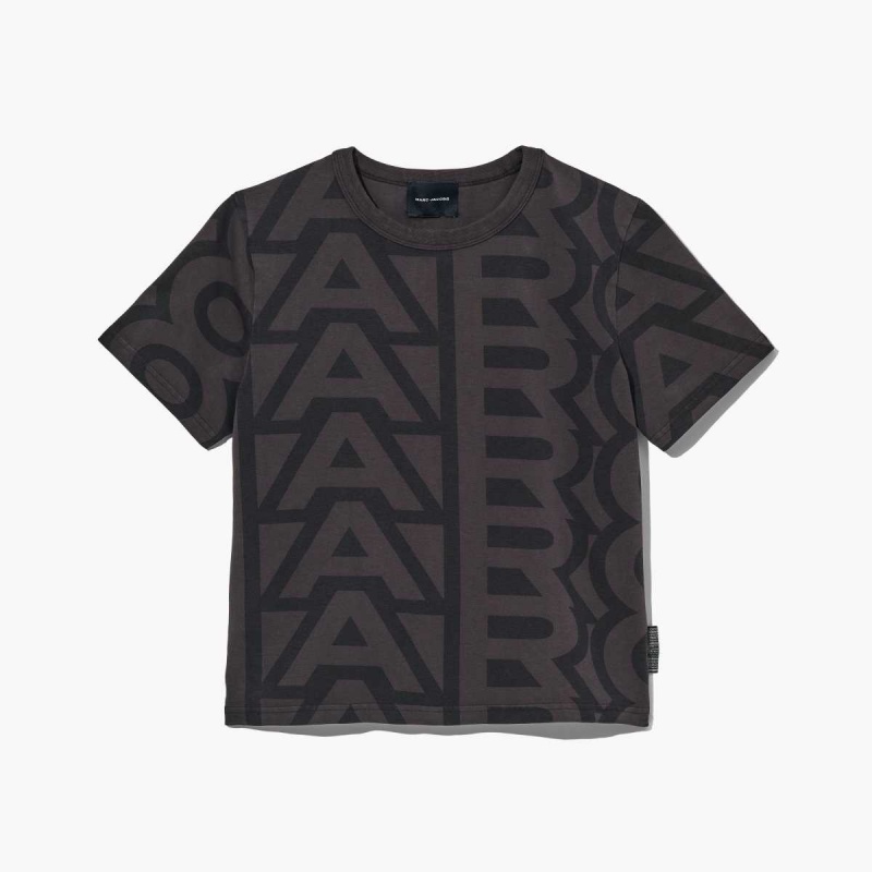 Black / Charcoal Women\'s Marc Jacobs Monogram Baby T Shirts | USA000680