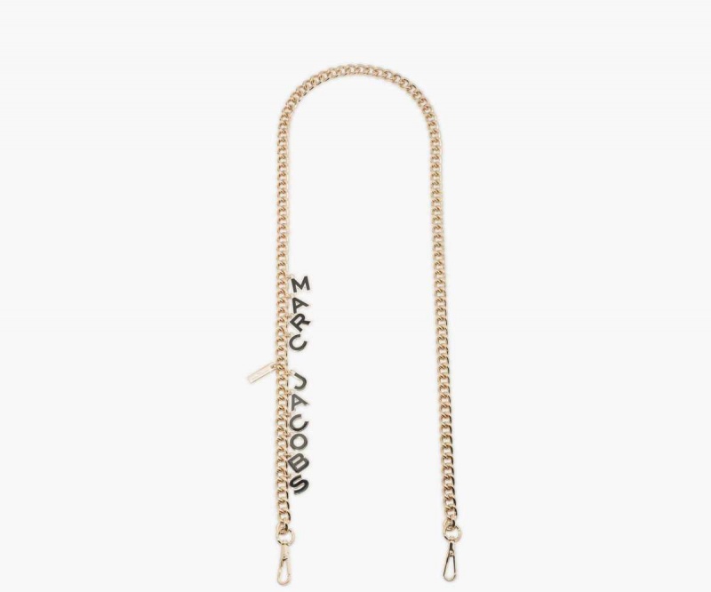 Black / Gold Women's Marc Jacobs Charm Chain Crossbody Strap | USA000510