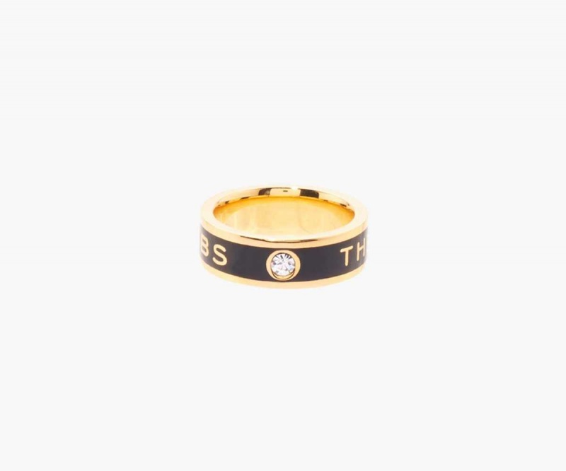 Black / Gold Women's Marc Jacobs Medallion Rings | USA000758