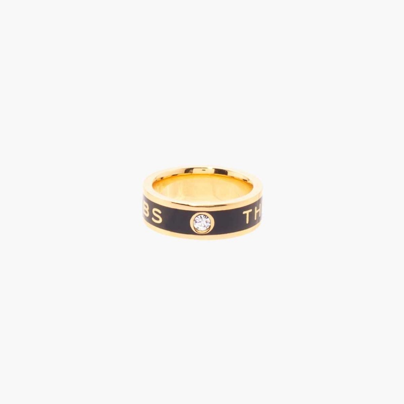 Black / Gold Women\'s Marc Jacobs Medallion Rings | USA000758
