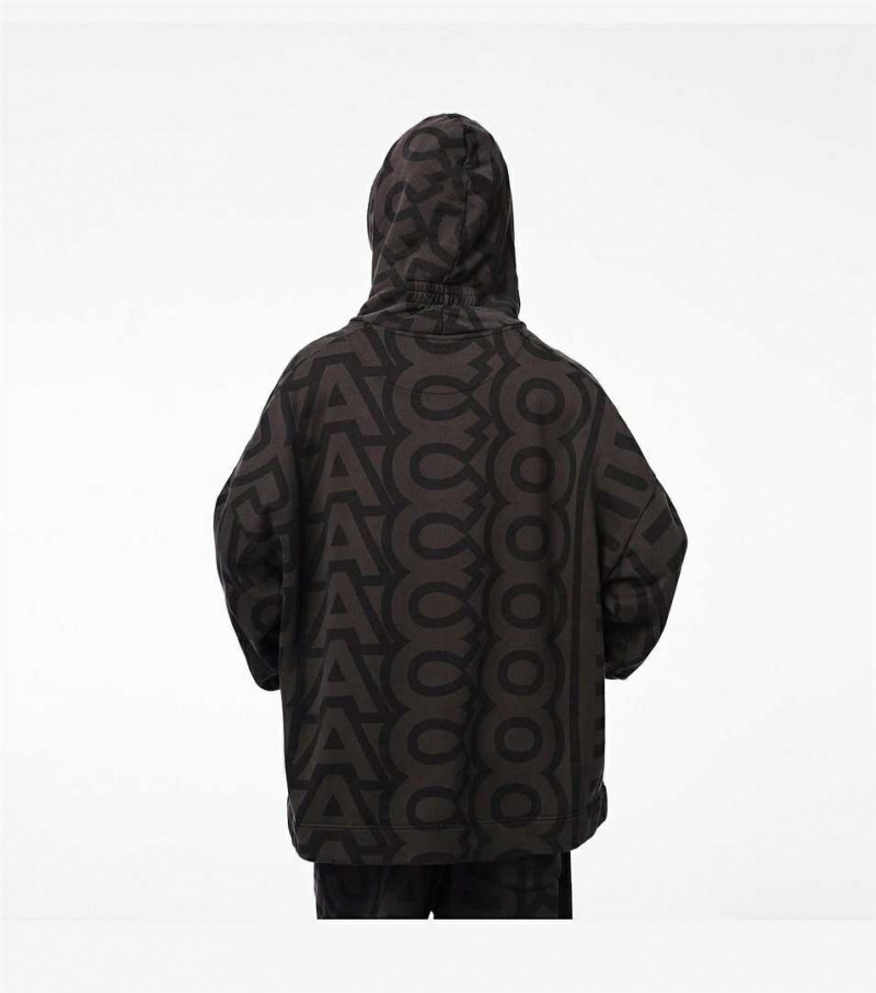 Black / Grey Women's Marc Jacobs The Monogram Oversized Hoodie | USA000588