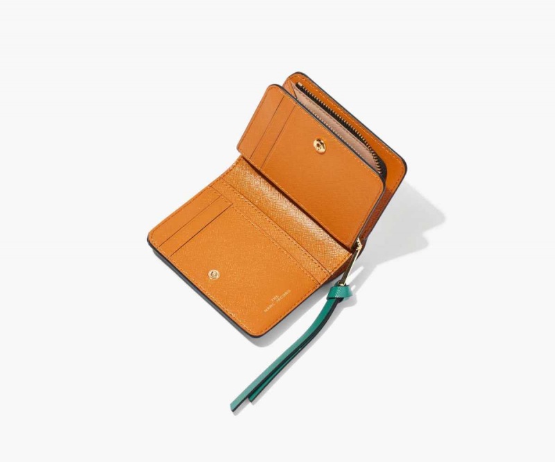 Black / Honey Ginger Multi Women's Marc Jacobs Snapshot Mini Compact Wallets | USA000418