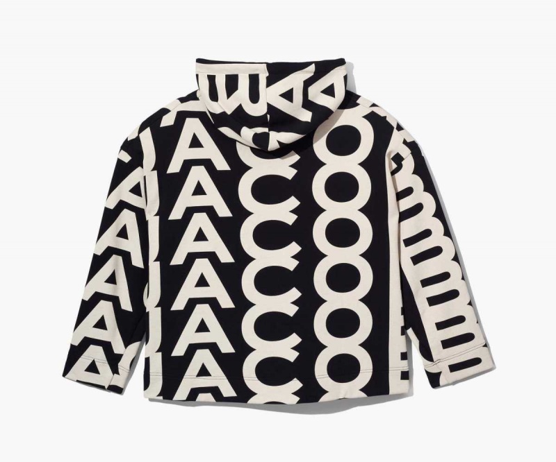 Black / Ivory Women's Marc Jacobs Monogram Oversized Hoodie | USA000595