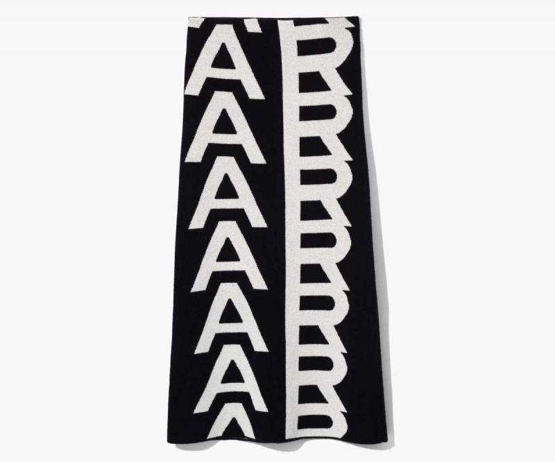 Black / Ivory Women's Marc Jacobs Monogram Knit Tube Skirts | USA000643