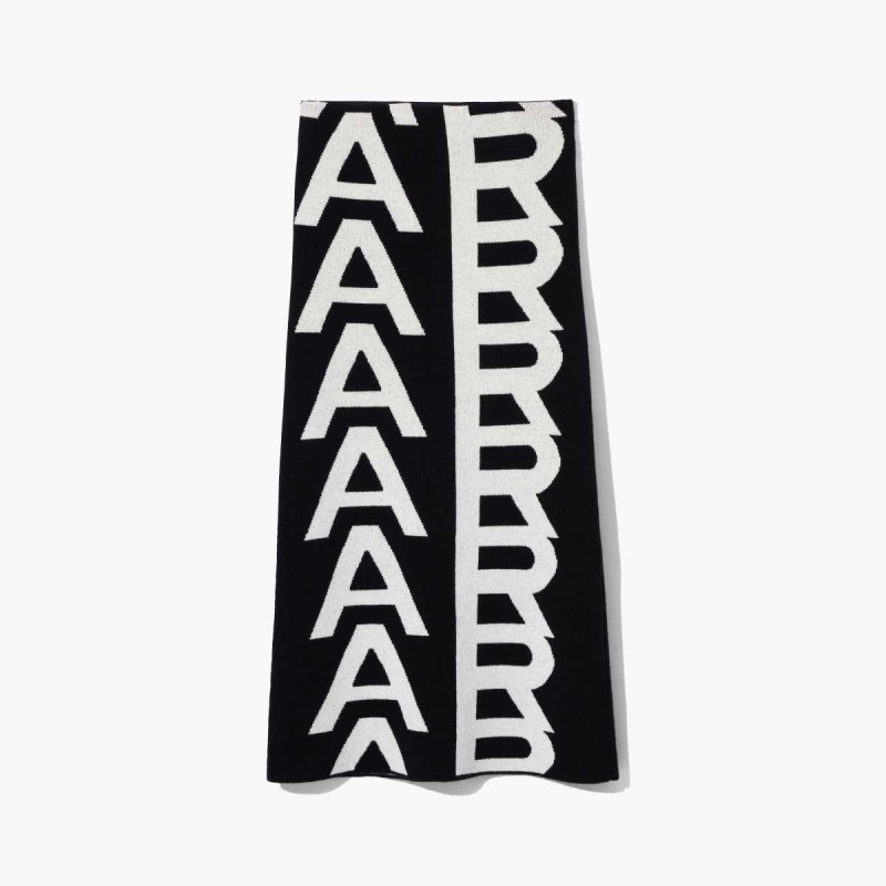 Black / Ivory Women\'s Marc Jacobs Monogram Knit Tube Skirts | USA000643