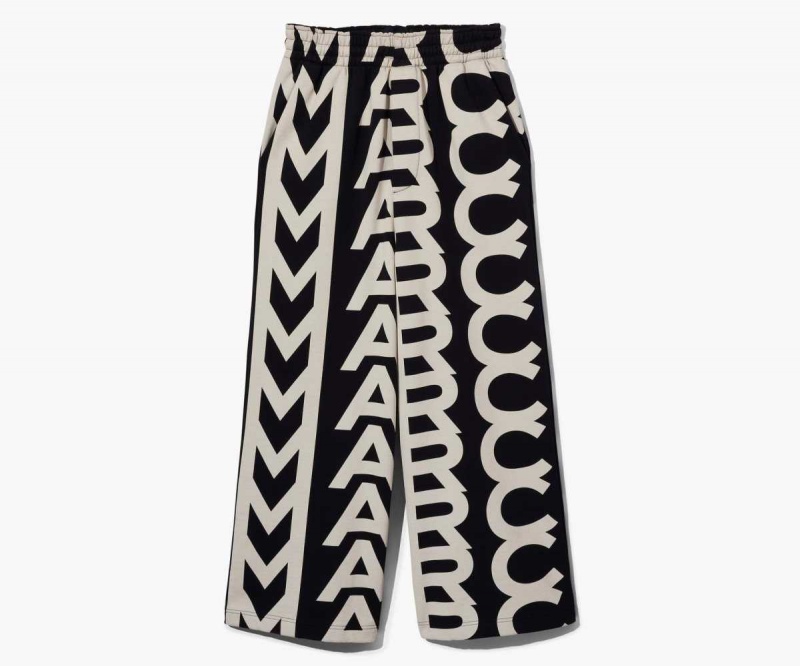 Black / Ivory Women's Marc Jacobs Monogram Oversized Sweatpants | USA000659