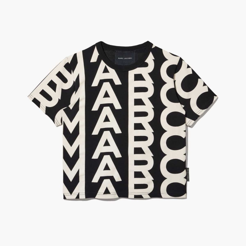 Black / Ivory Women\'s Marc Jacobs Monogram Baby T Shirts | USA000682