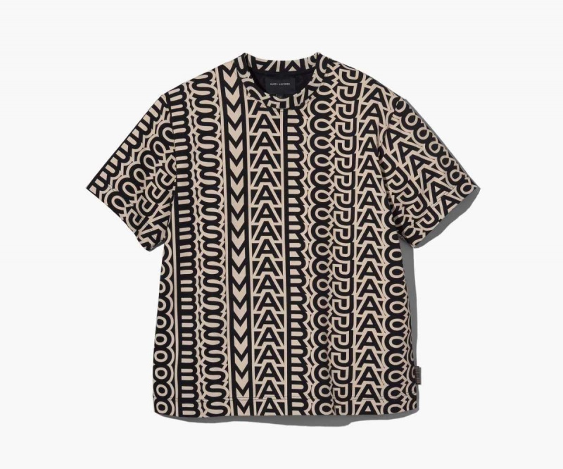 Black / Ivory Women's Marc Jacobs Monogram Big T Shirts | USA000684