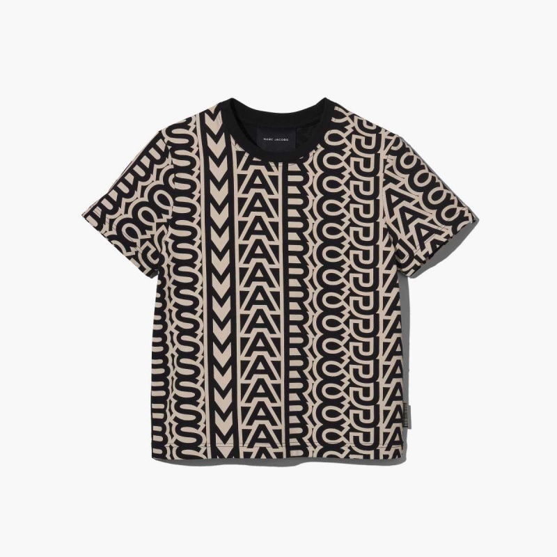 Black / Ivory Women\'s Marc Jacobs Monogram Baby T Shirts | USA000685