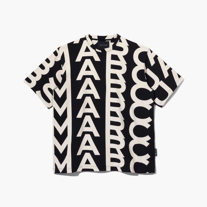 Black / Ivory Women\'s Marc Jacobs Monogram Big T Shirts | USA000686