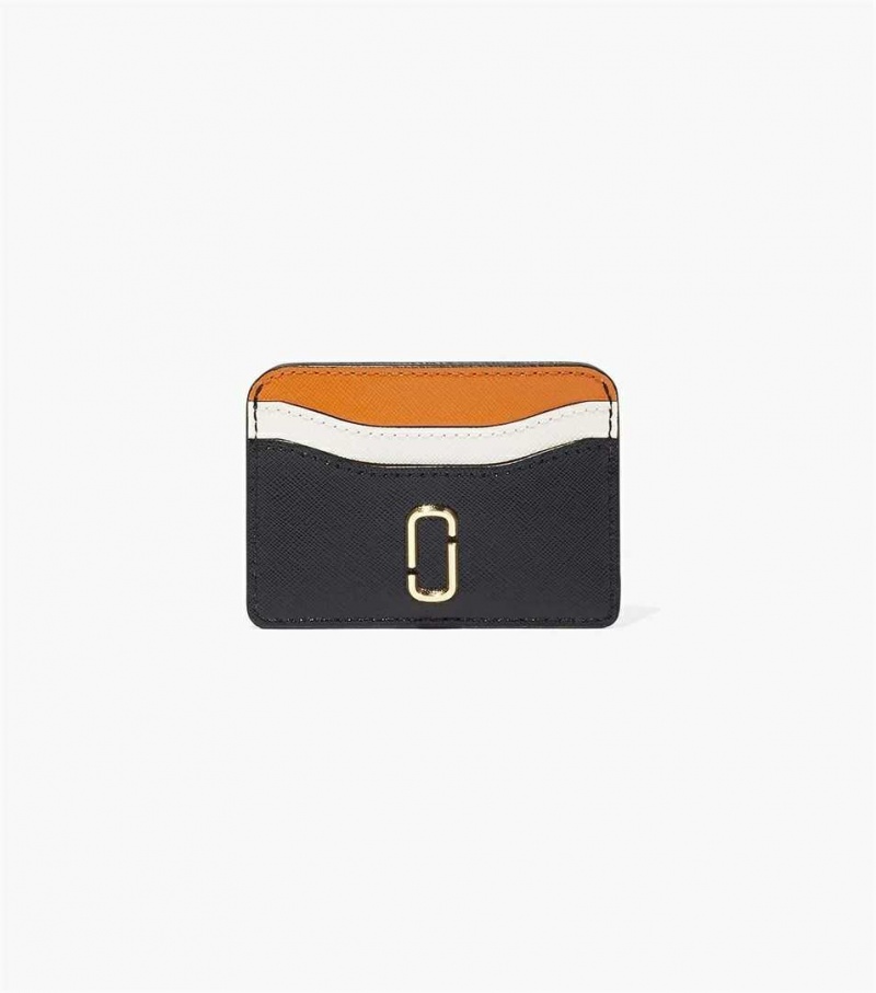 Black / Orange Multicolor Women\'s Marc Jacobs The Snapshot Card Case Wallets | USA000331