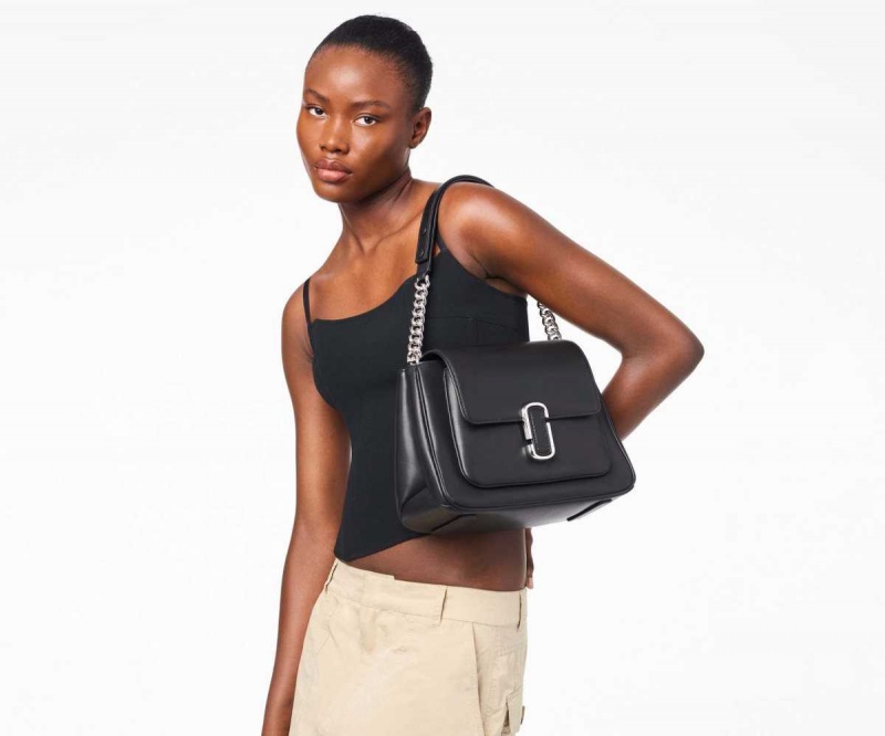 Black / Silver Women's Marc Jacobs J Marc Chain Satchel Bags | USA000211
