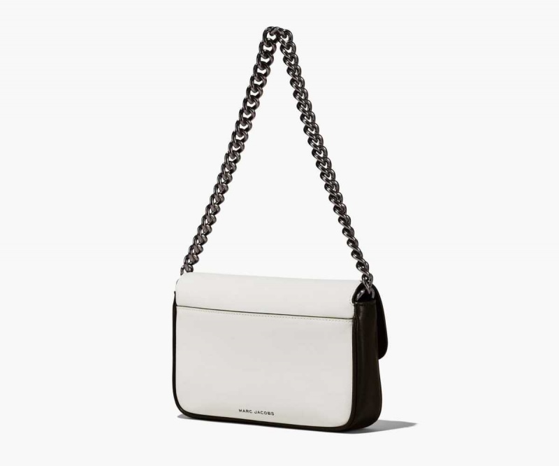 Black / White Women's Marc Jacobs Bi-Color J Marc Shoulder Bags | USA000237