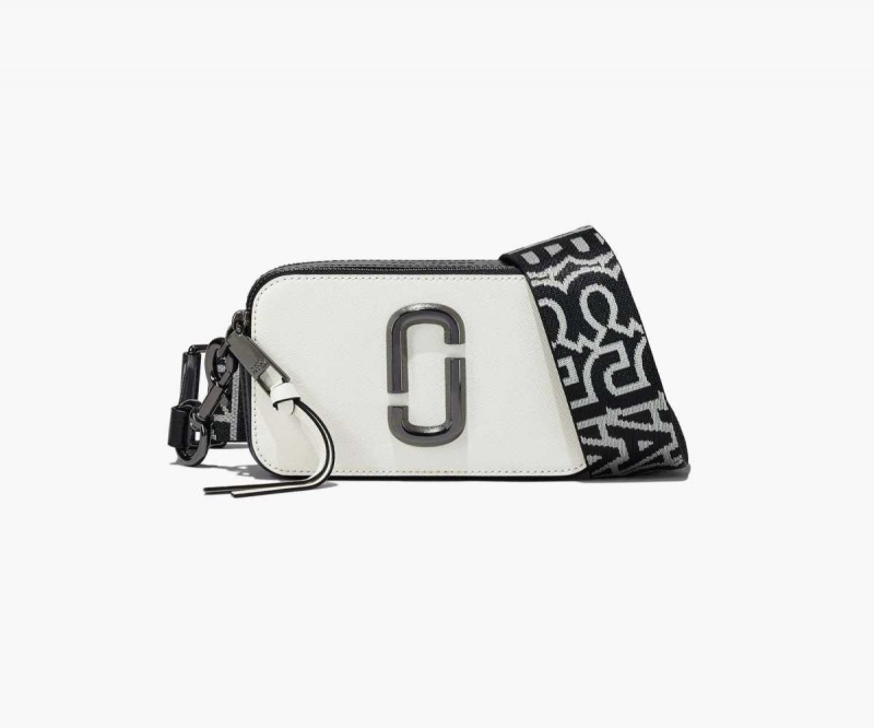 Black / White Women's Marc Jacobs Bi-Color Snapshot Bags | USA000293