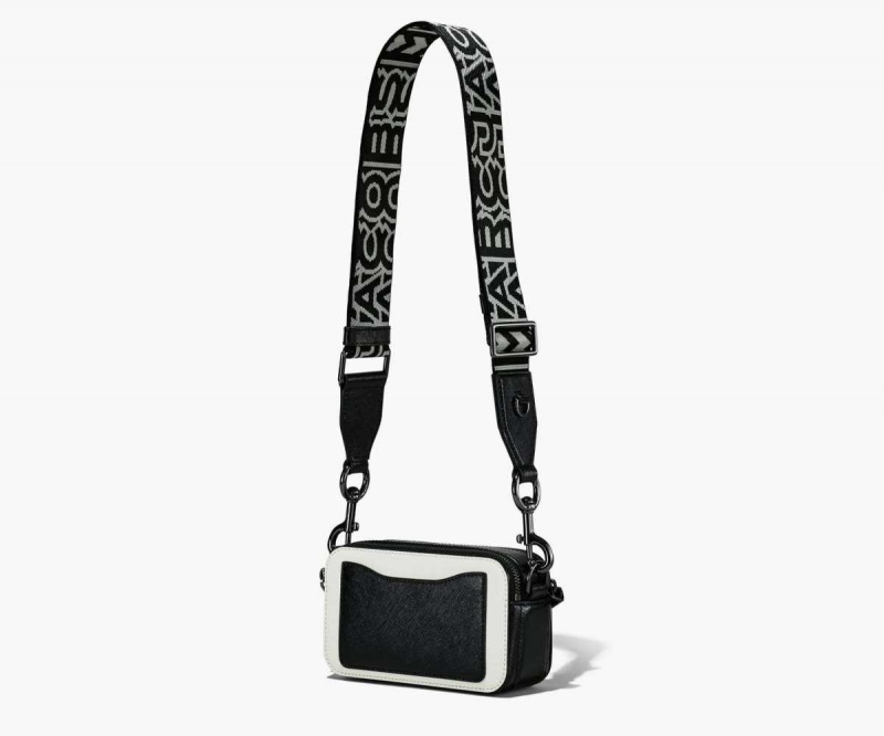 Black / White Women's Marc Jacobs Bi-Color Snapshot Bags | USA000293